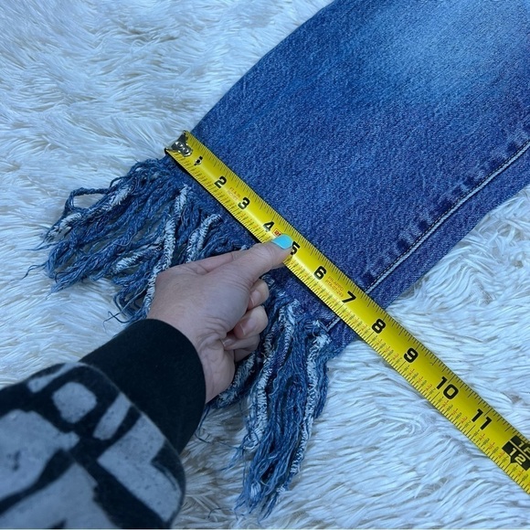 Anthropologie Pilcro and the Letterpress fringe hem cropped denim jeans size 31 - Picture 6 of 14